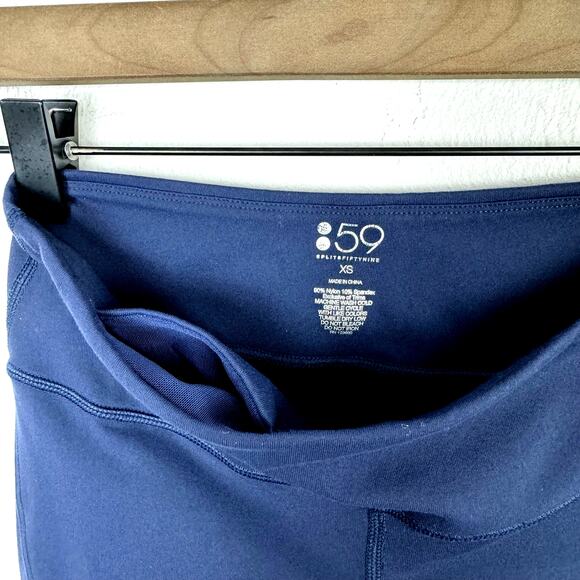 Splits59 Womens Navy Blue Mid Rise Tendu Grip Performance Stirrup Leggings - Picture 9 of 12